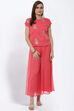 Coral Art Silk Short Suit Set image number 5